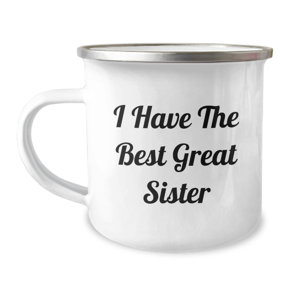 Funny Sister Camping Mug Gifts from Family, Unique Birthday Ideas for Sisters, I Have The Best Great Sister Quote - Image 1