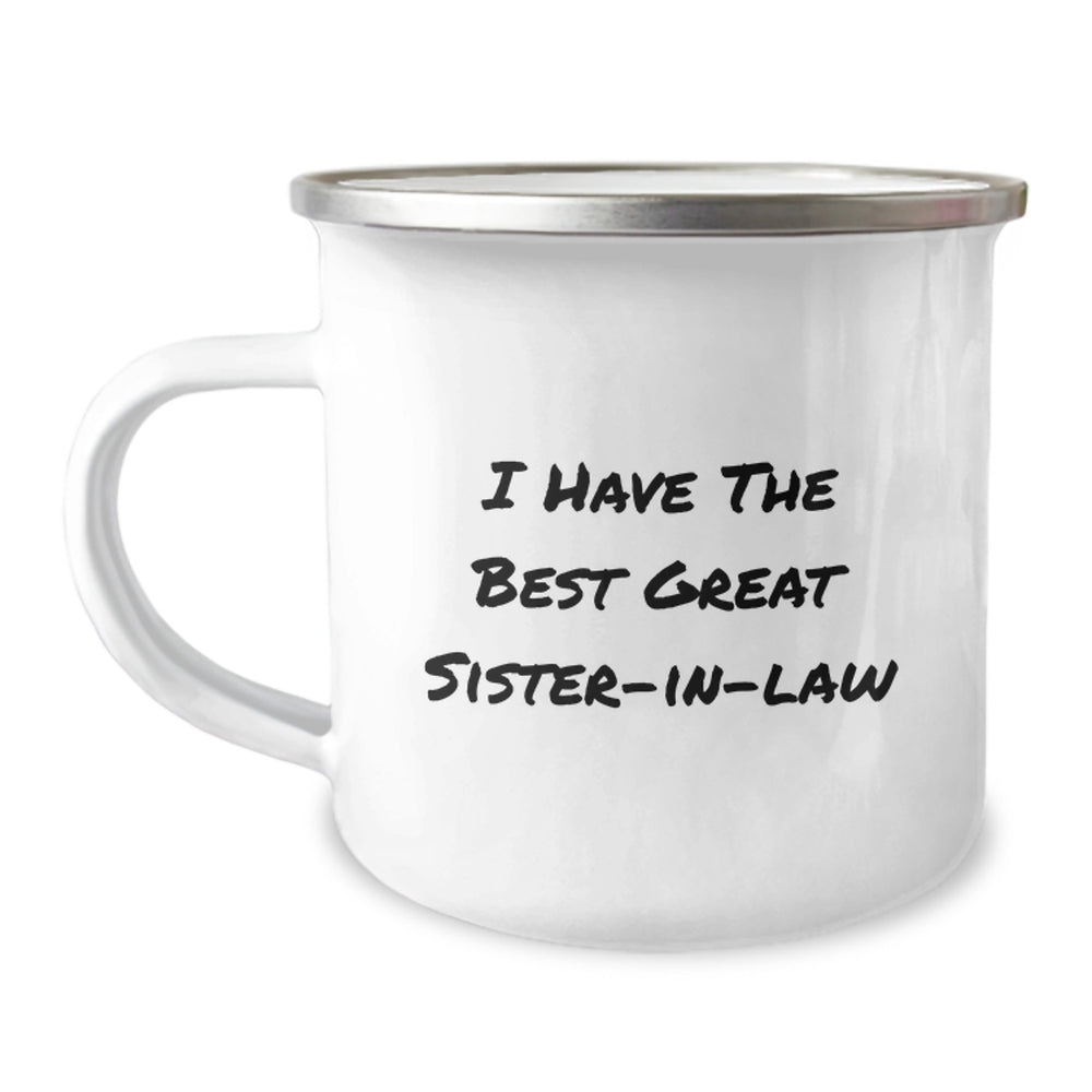 Funny Sister-in-law Gifts from Men to Great Sister-in-law, Camping Mug for Graduation - Image 1