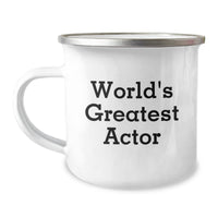 Load image into Gallery viewer, Funny Actor Gifts for Him from Friends - &#39;World&#39;s Greatest Actor&#39; Camping Mug, Birthday Unique Gifts - Image 1
