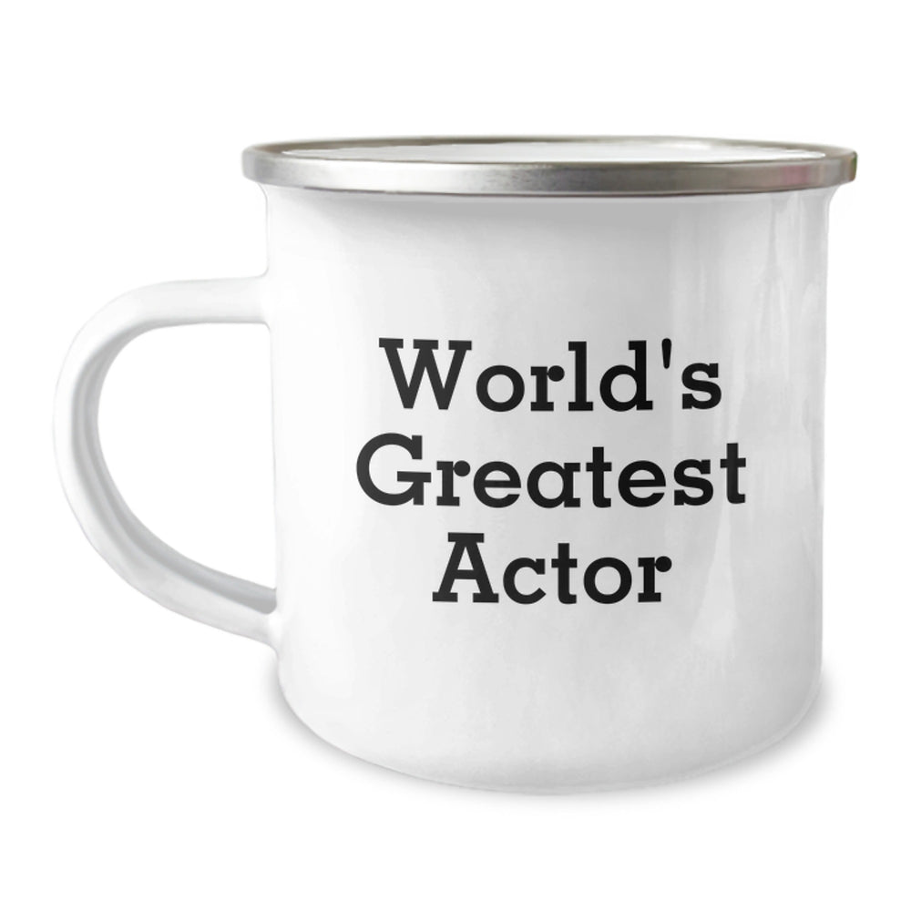 Funny Actor Gifts for Him from Friends - 'World's Greatest Actor' Camping Mug, Birthday Unique Gifts - Image 1