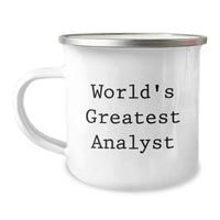 Load image into Gallery viewer, Funny Analyst Gifts, Camping Mug, &#39;World&#39;s Greatest Analyst&#39; Quote, Christmas Unique Gifts from Friends, Perfect for Men and Women - Image 1
