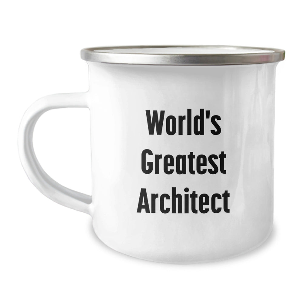 Funny World's Greatest Architect Camping Mug, Ideal Gifts for Architects on Christmas, Unique Presents by Gifts from Men - Image 1