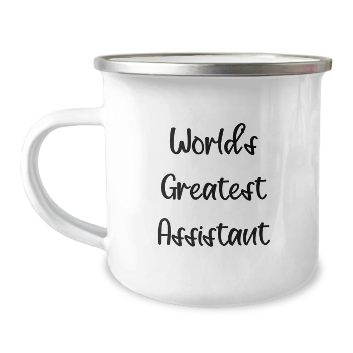 World's Greatest Assistant Funny Camping Mug, Gifts from Men to Assistant, Unique Birthday Unique Gifts for Assistant, 12 oz Stainless Steel Enamel Finish - Image 1