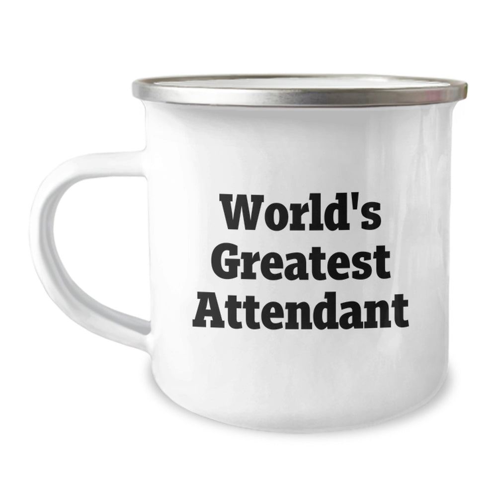 Funny Attendant Gifts from Friends, World's Greatest Attendant Camping Mug, Birthday Unique Gifts for Attendant - Image 1