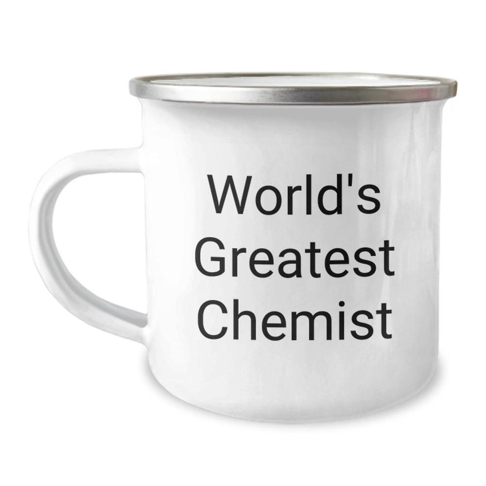 Funny World's Greatest Chemist Gifts from Family to Chemist for Graduation, 12 oz Camping Mug - Image 1