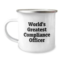 Load image into Gallery viewer, Compliance Officer Gifts from Friends, World&#39;s Greatest Compliance Officer, Camping Mug for Graduation Unique Gifts - Image 1

