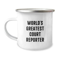 Load image into Gallery viewer, World&#39;s Greatest Court Reporter Funny Camping Mug Gifts from Friends for Court Reporters Graduation - Image 1
