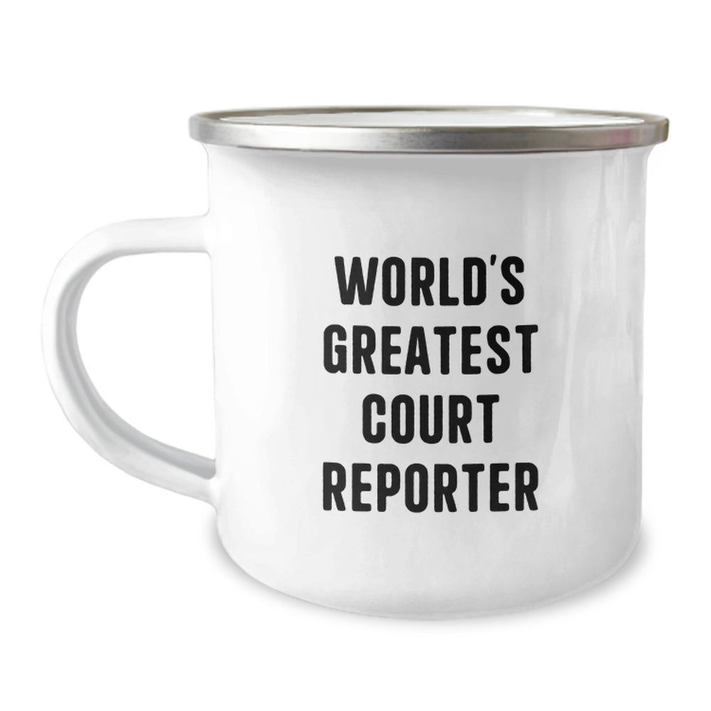 World's Greatest Court Reporter Funny Camping Mug Gifts from Friends for Court Reporters Graduation - Image 1