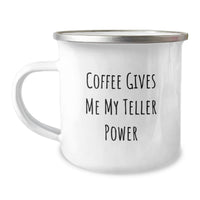 Load image into Gallery viewer, Teller Power Christmas Unique Gifts from Friends for Men Funny Camping Mug, Coffee Gives Me My Teller Power Enamel Finish - Image 1