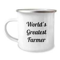 Load image into Gallery viewer, Funny World&#39;s Greatest Farmer Gifts from Men for Birthday Unique Farmer Camping Mug, Enamel Finish, 12 oz Capacity, Perfect for Outdoor Enthusiasts - Image 1
