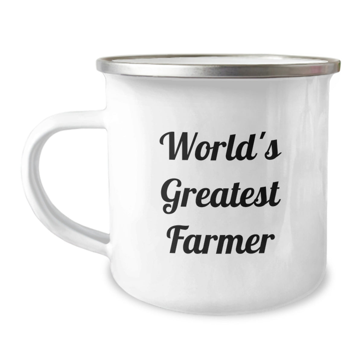 Funny World's Greatest Farmer Gifts from Men for Birthday Unique Farmer Camping Mug, Enamel Finish, 12 oz Capacity, Perfect for Outdoor Enthusiasts - Image 1