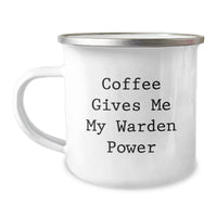 Load image into Gallery viewer, Funny Warden Gifts from Men to Friends - Warden Camping Mug, Coffee Gives Me My Warden Power - Unique Christmas Unique Gifts - Image 1