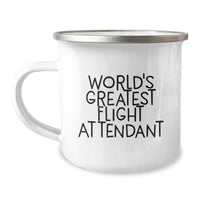 Load image into Gallery viewer, Funny Flight Attendant Gifts from Friends and Family, World&#39;s Greatest Flight Attendant Camping Mug for Men and Women, Unique Christmas Unique Gifts - Image 1
