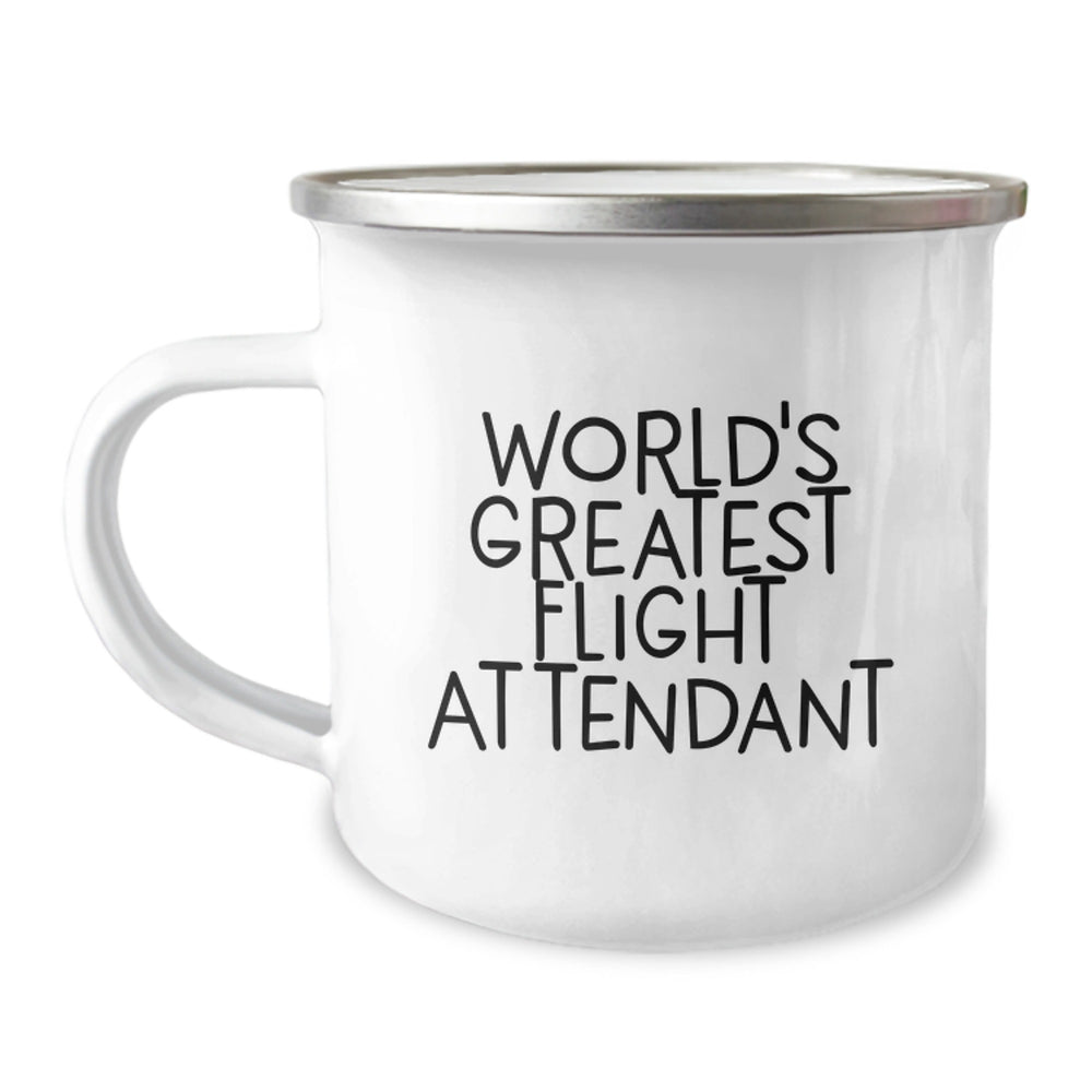 Funny Flight Attendant Gifts from Friends and Family, World's Greatest Flight Attendant Camping Mug for Men and Women, Unique Christmas Unique Gifts - Image 1