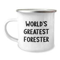 Load image into Gallery viewer, Forester Gifts from Family - World&#39;s Greatest Forester Camping Mug for Graduation, Funny Quote, 12 oz Stainless Steel with Enamel Finish, Perfect for Men Women Friends Coworkers - Image 1
