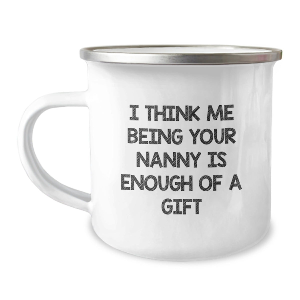 Funny Nanny Christmas Unique Gifts - Gifts from Men to Nanny - Camping Mug for Nanny, Unique Christmas Unique Gifts for Nanny, I Think Me Being Your Nanny Is Enough Of A Gift - Image 1