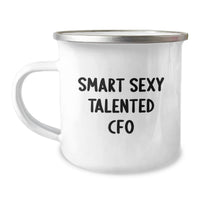 Load image into Gallery viewer, CFO Funny Quote Gifts from Friends to Men - Smart Sexy Talented CFO Camping Mug, Birthday Unique Gifts for CFO - Image 1