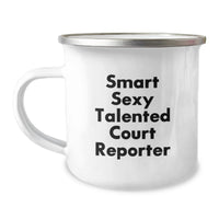 Load image into Gallery viewer, Unique Court Reporter Gifts from Friends, Funny Smart Sexy Talented Court Reporter Birthday Unique Gifts, Camping Mug for Court Reporters - Image 1