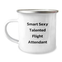 Load image into Gallery viewer, Gifts from Friends for Flight Attendant, Funny Smart Sexy Talented Flight Attendant Camping Mug, Christmas Unique Mugs for Men or Women - Image 1