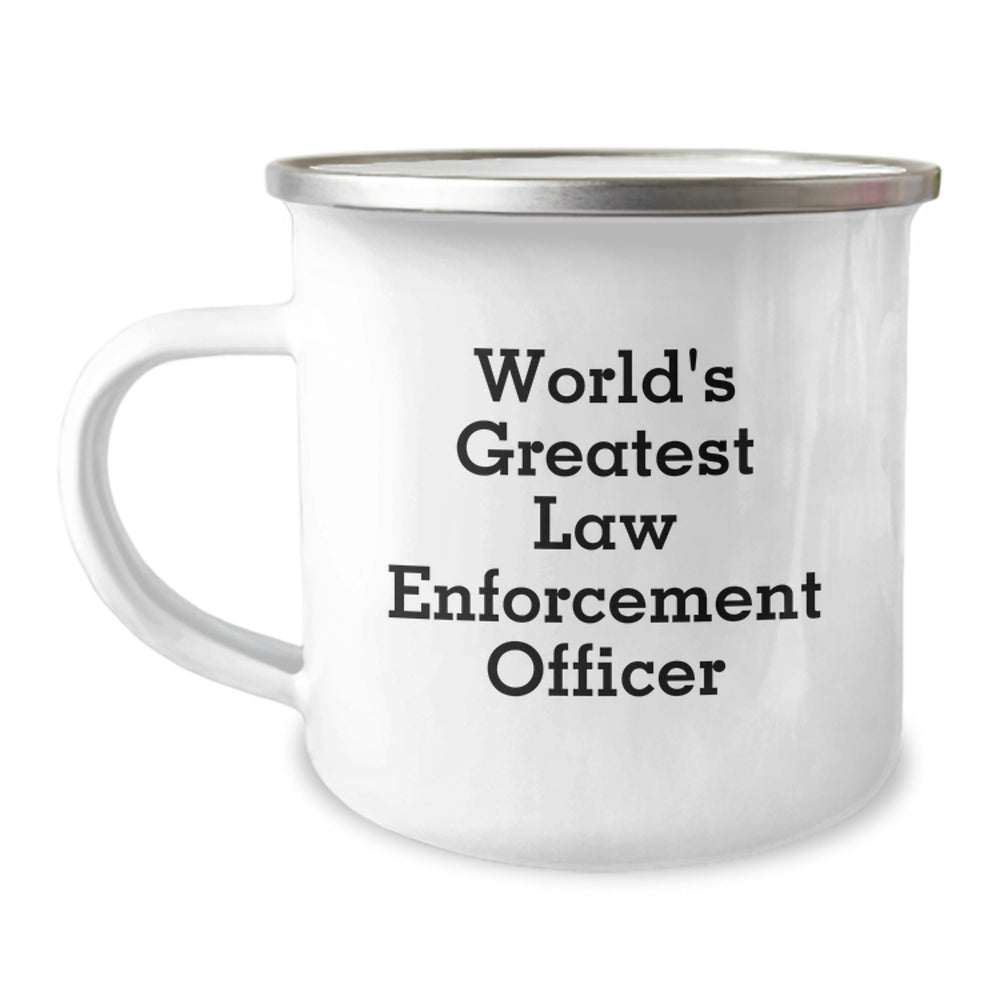 Funny World's Greatest Law Enforcement Officer Gifts for Him Birthday Unique Camping Mugs from Friends and Family - Image 1