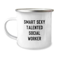 Load image into Gallery viewer, Cute Christmas Unique Gifts for Social Worker Friends and Family - Smart Sexy Talented Social Worker Camping Mug - Image 1