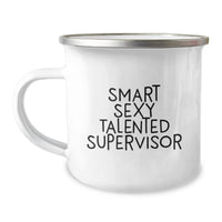 Load image into Gallery viewer, Funny Smart Sexy Supervisor Quotes Camping Mugs Gifts from Men to Supervisor, Christmas Unique Gifts for Supervisor, Funny Supervisor Camping Mug - Image 1