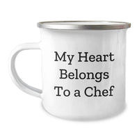 Load image into Gallery viewer, Funny Chef Gifts for Men, Unique Camping Mug, My Heart Belongs To A Chef, Perfect for Chef Friends, Christmas Unique Gifts from Men to Chef - Image 1