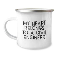 Load image into Gallery viewer, Civil Engineer Gifts - Funny 'My Heart Belongs To A Civil Engineer' Christmas Unique Mugs for Civil Engineers, Men, Women, Friends, Coworkers, Family, Camping Enthusiasts - Image 1