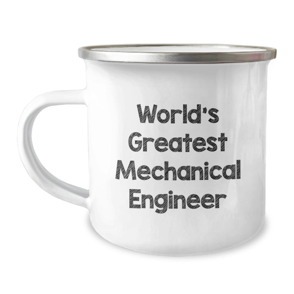 Funny Mechanical Engineer Gifts from Men to World's Greatest Mechanical Engineer Friends, 'World's Greatest Mechanical Engineer', 12 oz Camping Mug for Graduation Unique Gifts - Image 1