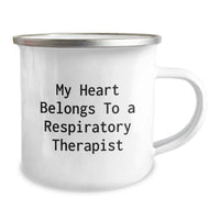 Load image into Gallery viewer, Funny Respiratory Therapist Gifts from Friends - My Heart Belongs To A Respiratory Therapist, Inspirational Camping Mug for Graduation Unique Gifts - Image 2