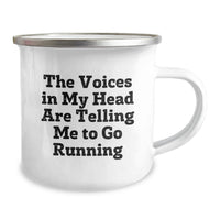 Load image into Gallery viewer, Funny Running Gifts for Him Birthday Unique Ideas from Friends Personalized Camping Mug The Voices In My Head Are Telling Me To Go Running - Image 2