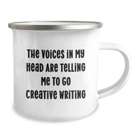 Load image into Gallery viewer, Creative Writing Gifts for Her, Unique Valentine's Presents from Friends - The Voices In My Head Are Telling Me To Go Writing - Funny Camping Mug - Image 2