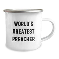 Load image into Gallery viewer, Funny World&#39;s Greatest Preacher Camping Mug Gifts for Preachers by Family and Friends, Graduation Unique Gifts from Men and Women - Image 2
