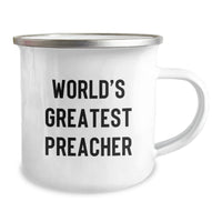 Load image into Gallery viewer, Funny Preacher Gifts, World&#39;s Greatest Preacher Quote on Camping Mug for Graduation, Gifts from Men to Preacher, Unique Preacher Gifts for Him - Image 2
