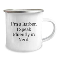Load image into Gallery viewer, Funny Barber Gifts from Men Friends to Barber Graduation Unique Mugs I'm A Barber Who Speaks Fluently In genius - Image 2