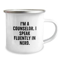 Load image into Gallery viewer, Funny Counselor Gifts from Friends, Unique Christmas Unique Gifts for Counselor Men, genius Themed Camping Mug - Image 2