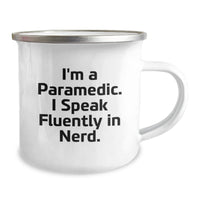 Load image into Gallery viewer, Funny Rescue Worker Gifts for Him, Camping Mug with Quote &#39;I&#39;m A Rescue Worker. I Speak Fluently In genius.&#39; from Friends, Unique Birthday Present for Rescue Worker Men - Image 2
