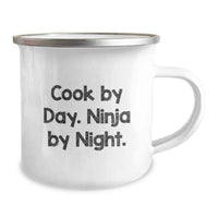 Load image into Gallery viewer, Cute Cook Gifts for Graduation, Funny Camping Mug Quote: 'Cook By Day. Ninja By Night.', Unique Gifts from Friends to Family - Image 2