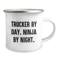 Load image into Gallery viewer, Trucker Gifts for Men - Trucker By Day Ninja By Night Camping Mug, Perfect Unique Christmas Unique Gifts from Men to Friends - Image 2