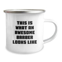 Load image into Gallery viewer, Funny Barber Gifts for Men - This Is What An Awesome Barber Looks Like - Birthday Unique Gifts from Friends - 12 oz Stainless Steel Camping Mug - Image 2