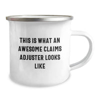 Load image into Gallery viewer, Funny Claims Adjuster Gifts from Friends for Graduation Unique Gifts - This Is What An Awesome Claims Adjuster Looks Like Camping Mug, Stainless Steel with Enamel Finish - Image 2