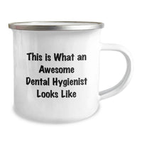 Load image into Gallery viewer, Funny Dental Hygienist Gifts from Friends for Graduation Unique Mugs - This Is What An Awesome Dental Hygienist Looks Like - Stainless Steel Camping Mug - Image 2