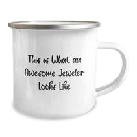 Load image into Gallery viewer, Funny Jeweler Gifts from Friends for a Birthday Unique Gift - This Is What An Awesome Jeweler Looks Like Camping Mug - Image 2