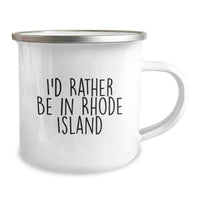 Load image into Gallery viewer, Rhode Island Camping Mug Gifts for Men from Friends, I'd Rather 'I'd Rather Be In' Rhode Island Lover, Unique Graduation Mugs for Family - Image 2