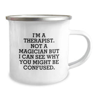 Load image into Gallery viewer, Funny Therapist Gifts from Friends, Birthday Unique Gifts for Therapist, Camping Mug with I'm A Therapist Not A Magician - Image 2