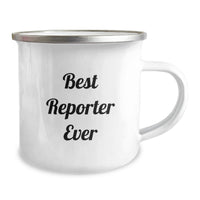 Load image into Gallery viewer, Funny Reporter Gifts for Men - Camping Mug - 'Best Reporter Ever' Holiday Unique Gifts from Friends and Family - Image 2