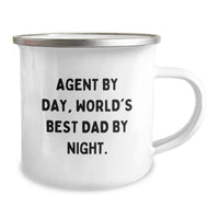 Load image into Gallery viewer, Funny Agent Gifts, Valentine's Unique Agent Camping Mugs, Agent By Day World's Best Dad By Night Gift for Him - Image 2