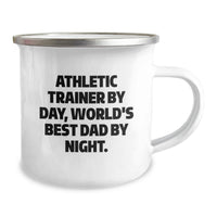 Load image into Gallery viewer, Funny Athletic Trainer Gifts for Him, Camping Mug for Men, 'By Day I Train, By Night I'm World's Best Dad' Christmas Unique Gifts - Image 2