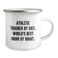 Load image into Gallery viewer, Athletic Trainer Gifts by Day, World&#39;s Best Mom by Night - Funny Camping Mug for Graduation - Image 2
