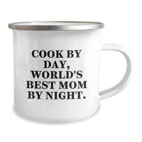 Load image into Gallery viewer, Cooking Up Memories Gifts from Mom to Daughter on Valentine's - Camping Mug for Cooking Enthusiasts Who Are World's Best Moms By Night - Funny Quote - Image 2